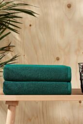 CHRISTY 'Brixton' Luxury Textured 100% Cotton Towels in Emerald - Size: Bath Sheet - thumbnail 4