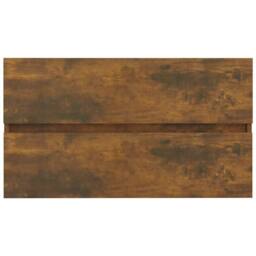 Berkfield Home 2 Piece Bathroom Furniture Set Smoked Oak Engineered Wood in Brown - thumbnail 8