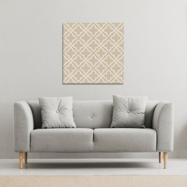 Benjamin Tate Design Cross Ornament Pattern (Canvas Print) / 61 x 61 x 4cm in Natural - Size: 61 x 61 x 4 cm - image 1