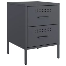 Berkfield Home Bedside Cabinets 2 pcs Anthracite 36x39x50.5 cm Steel in Black - thumbnail 5