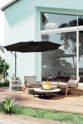 H&O Direct Outdoor 3m Cantilever Garden Parasol（Base not included） in Black - thumbnail 1