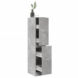 Berkfield Home Elegant Apothecary Cabinet Concrete Grey 30x41x144.5 cm Engineere - thumbnail 2