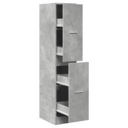 Berkfield Home Elegant Apothecary Cabinet Concrete Grey 30x41x144.5 cm Engineere - thumbnail 3