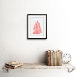 "Artery8 Wall Art Print Living Coral Fern Art Black Framed 9x7 inch - Size: W7"" x H9""" - thumbnail 2