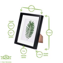 "Nicola Spring 3D Box Photo Frame - 8 x 10"" with 5 x 7"" Mount - Black Mount in Grey" - thumbnail 4