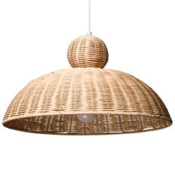 Wyld and Coco Large Handwoven Rattan Pendant Lamp Natural - thumbnail 5