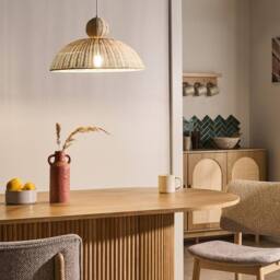 Wyld and Coco Large Handwoven Rattan Pendant Lamp Natural