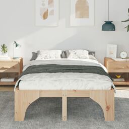 Berkfield Home Floor Bed Frame with Storage Brown 135 x 190 cm Pine wood - thumbnail 5
