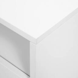 Wyld and Coco White TV Stand 180 x 40 x 55 cm - MDF with Oak Accents - thumbnail 7
