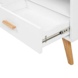 Wyld and Coco White TV Stand 180 x 40 x 55 cm - MDF with Oak Accents - thumbnail 8