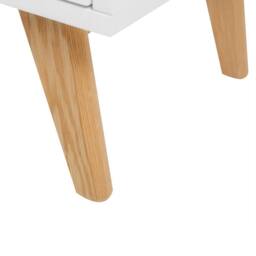 Wyld and Coco White TV Stand 180 x 40 x 55 cm - MDF with Oak Accents - thumbnail 9
