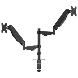 Berkfield Home Dual Monitor Arm for Max 27 Inch Screen Gas Spring 20 kg in Black - thumbnail 5