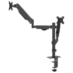 Berkfield Home Dual Monitor Arm for Max 27 Inch Screen Gas Spring 20 kg in Black - thumbnail 7
