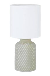 Eglo Bellariva Ceramic & Fabric Table Lamp in Light Grey - thumbnail 1