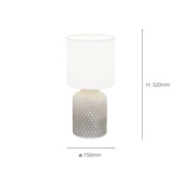 Eglo Bellariva Ceramic & Fabric Table Lamp in Light Grey - thumbnail 4