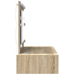 Berkfield Home Wall-Mounted Dressing Table with LED Lights in Sonoma Oak in Beige - thumbnail 6