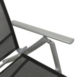 Berkfield Home Comfortable 3 Piece Garden Lounge Set Textilene & Aluminium Silver in Black - thumbnail 7