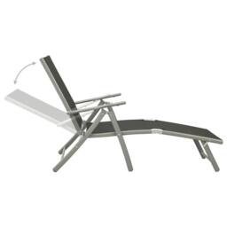 Berkfield Home Comfortable 3 Piece Garden Lounge Set Textilene & Aluminium Silver in Black - thumbnail 5