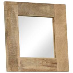 Berkfield Home Mirror Solid Mango Wood 50x50 cm in Brown
