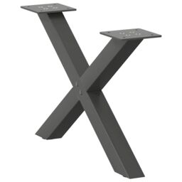 Berkfield Home Coffee Table Legs X-Shaped 2 pcs Anthracite 50x(30-31) cm Steel in Black - thumbnail 5