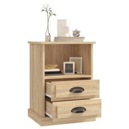 Berkfield Home Bedside Cabinet Sonoma Oak 43x36x60 cm in Light Tan - Size: 43 x 36 x 60 cm - thumbnail 5