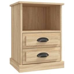 Berkfield Home Bedside Cabinet Sonoma Oak 43x36x60 cm in Light Tan - Size: 43 x 36 x 60 cm - thumbnail 1