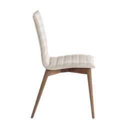 Angel Cerda Grey Fabric Dining Chair with Walnut Legs in Light Grey - thumbnail 5