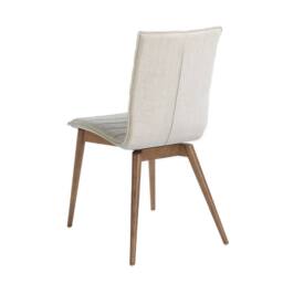Angel Cerda Grey Fabric Dining Chair with Walnut Legs in Light Grey - thumbnail 6