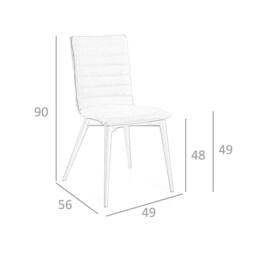 Angel Cerda Grey Fabric Dining Chair with Walnut Legs in Light Grey - thumbnail 8