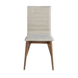 Angel Cerda Grey Fabric Dining Chair with Walnut Legs in Light Grey - thumbnail 2