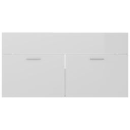 Berkfield Home Sink Cabinet High Gloss White 90x38.5x46 cm Engineered Wood - thumbnail 5