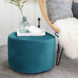 rucomfy Beanbags rucomfy Velvet Pouffe - Indoor Bean Bag Footstool in Teal