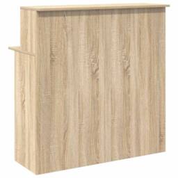 Berkfield Home Reception Desk Sonoma Oak 100x50x103.5 cm Engineered Wood in Light Oak - thumbnail 7