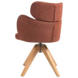 Wyld and Coco Swivel Dining Chair - Orange Boucle - thumbnail 6