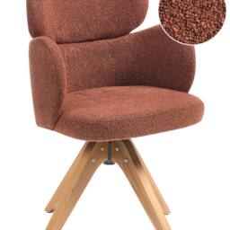 Wyld and Coco Swivel Dining Chair - Orange Boucle - thumbnail 2