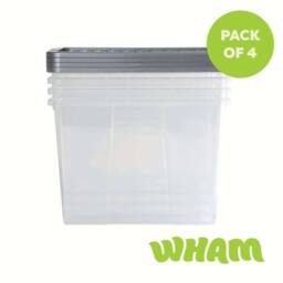 Wham Crystal 80L Clear Box & Stronger Lid PK4 in Silver - thumbnail 5