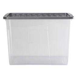 Wham Crystal 80L Clear Box & Stronger Lid PK4 in Silver - thumbnail 4