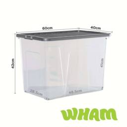 Wham Crystal 80L Clear Box & Stronger Lid PK4 in Silver - thumbnail 6