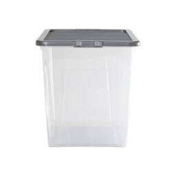 Wham Crystal 80L Clear Box & Stronger Lid PK4 in Silver - thumbnail 3