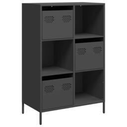 Berkfield Home Highboard Black 68x39x103.5 cm Steel - thumbnail 2
