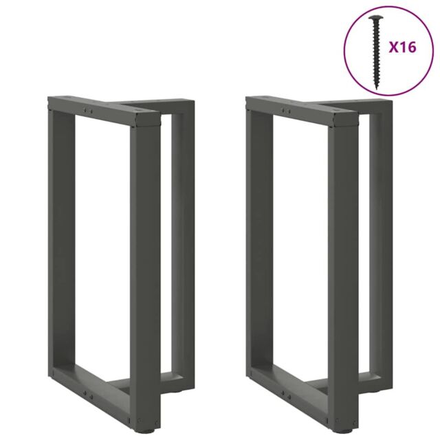 Berkfield Home Bar Table Legs T-Shaped¬†2 pcs Anthracite 60x35x(90-91) cm Steel in Black - image 1