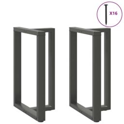 Berkfield Home Bar Table Legs T-Shaped¬†2 pcs Anthracite 60x35x(90-91) cm Steel in Black