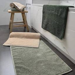 Misona Luxury Loop Reversible Cotton Bath Mat in Light Green - thumbnail 5