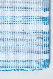 Homescapes Handloomed Striped Cotton Bath Mat in Blue - thumbnail 4