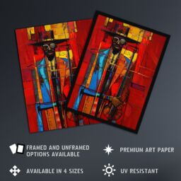 "Artery8 New Orleans Jazz Music Fest Abstract Violinist Framed Art Print in Red - Size: W12"" x H16""" - thumbnail 2