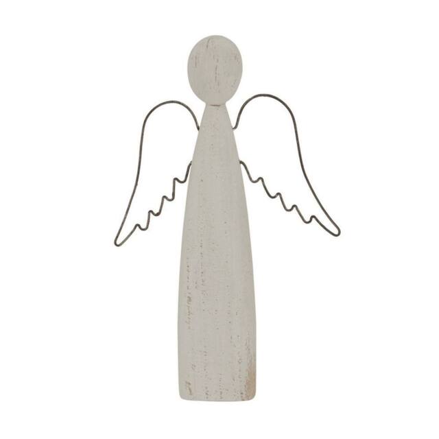 Lemon Pavilion Furniture and Decor Whitewashed Rustic Standing Angel Decoration - L3xW15xH27 cm - White