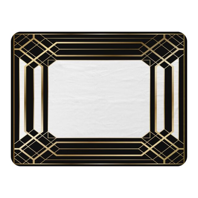 Benjamin Tate Design Art Deco Black Frame Blanket in Natural - Size: 120 cm x 150 cm - image 1