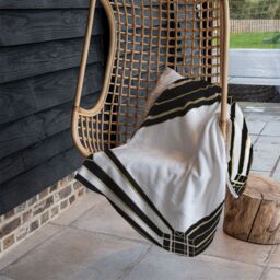 Benjamin Tate Design Art Deco Black Frame Blanket in Natural - Size: 120 cm x 150 cm - thumbnail 4