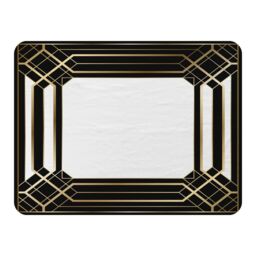 Benjamin Tate Design Art Deco Black Frame Blanket in Natural - Size: 120 cm x 150 cm - thumbnail 1