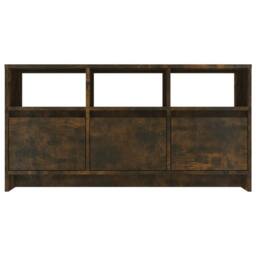 Berkfield Home TV Cabinet Smoked Oak 102x37.5x52.5 cm Engineered Wood in Brown - thumbnail 6